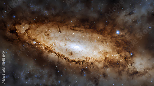 Fototapeta Naklejka Na Ścianę i Meble -  Close-up high resolution of milky way galaxy with stars and space dust in the universe. Starbright. Illustration