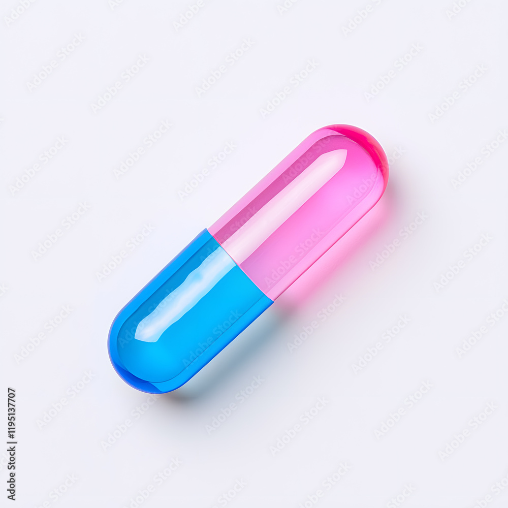 Iridescent pill capsule, isolated on white background Iridescent pill capsule, isolated on white background