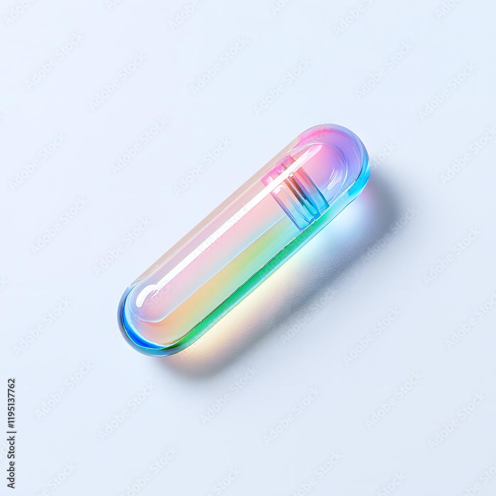 Iridescent pill capsule, isolated on white background Iridescent pill capsule, isolated on white background