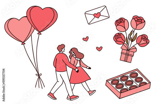 happy valentine day  girl with a bouquet of roses