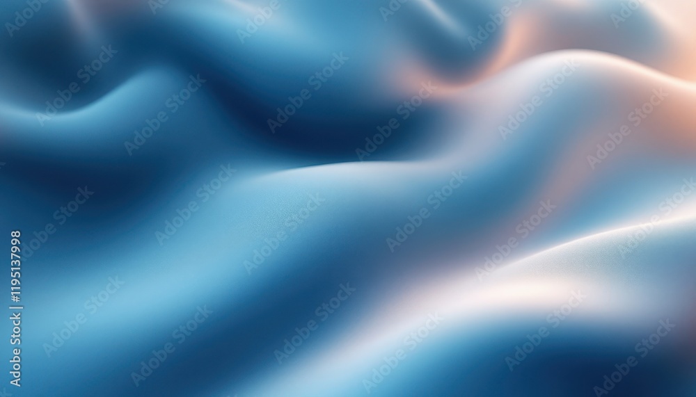 Fototapeta premium Smooth blue abstract waves with soft light reflections