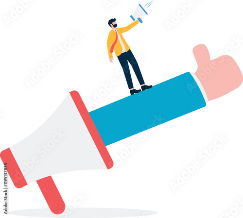 Social media illustration, business concept, web design

