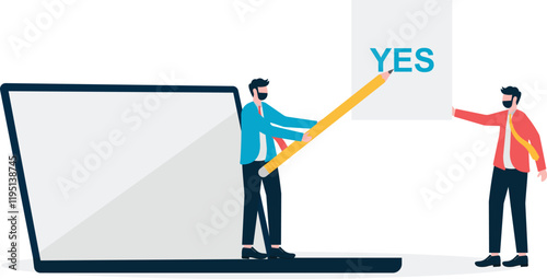 Social media illustration, business concept, web design

