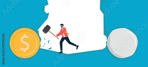 Social media illustration, business concept, web design

