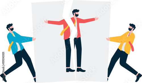 Social media illustration, business concept, web design

