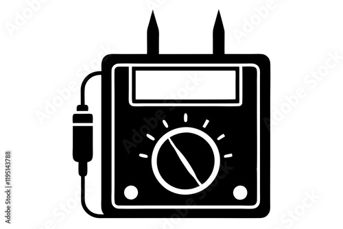 Digital handheld multimeter vector | vector silhouette illustration on white background