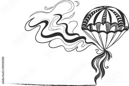 illustration parachuting smoke abstract beground vector