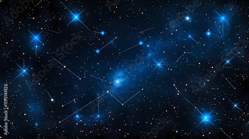 Andromeda constellation with andromeda galaxy. Starbright. Illustration photo