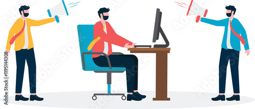 Social media illustration, business concept, web design

