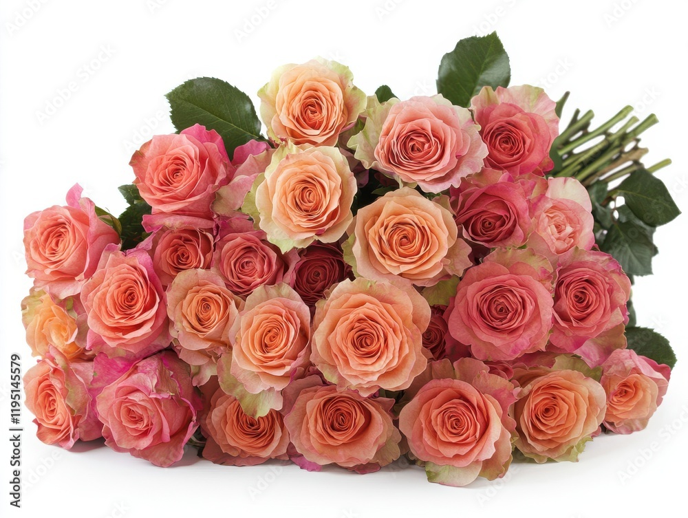 A vibrant rose bouquet displayed neatly on a white background, symbolizing love, adventure, and cherished keepsakes A vibrant rose bouquet displayed neatly on a white background, symbolizing love, adventure, and cherished keepsakes