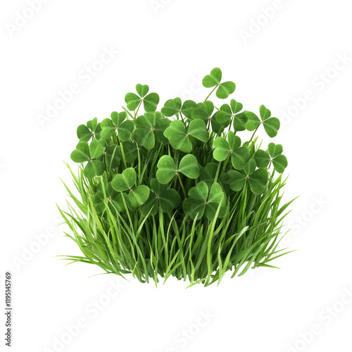 Lush Green Clover Patch in Spring Grass