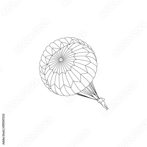 Army paratrooper Line Art vector design. Army paratrooper line art outline illustration design.