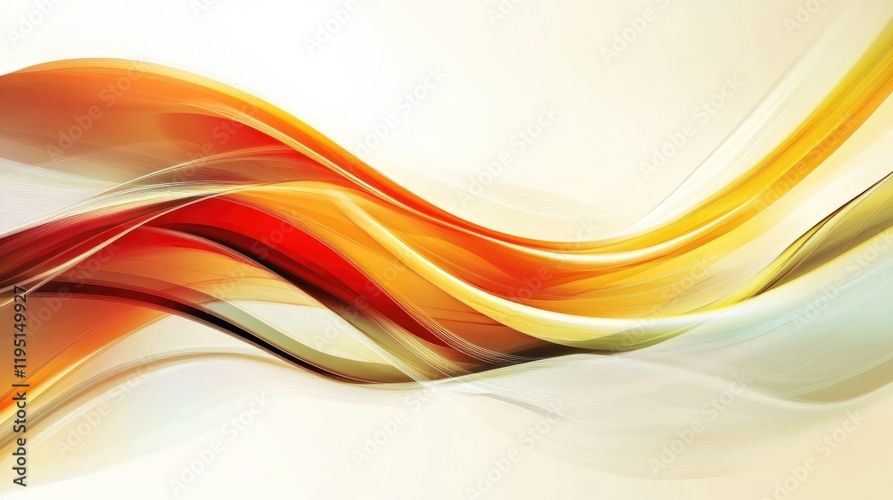 Fototapeta premium Abstract flowing waves in vibrant orange and yellow hues