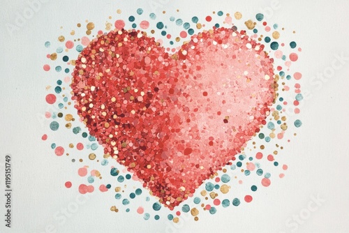 Vibrant Sparkling Heart Art: A Beautiful Celebration of Love, Color, and Emotion for Romantic Occasions and Decor