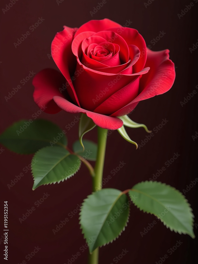 Naklejka premium Una Rosa Roja Es Un Regalo Tradicional Para Expresar Amor Y Cariño En El Día De San Valentín. 00001