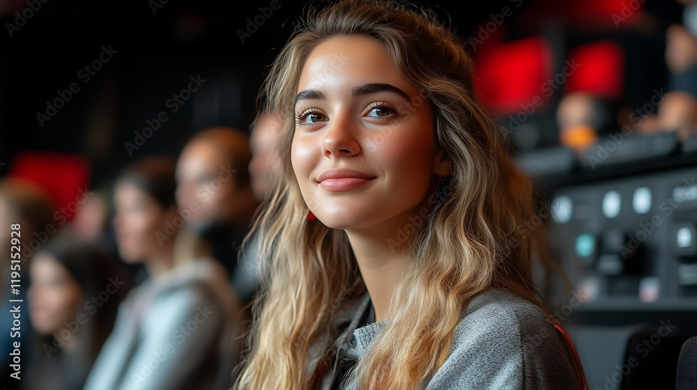 Smiling woman in audience. Smiling woman in audience.