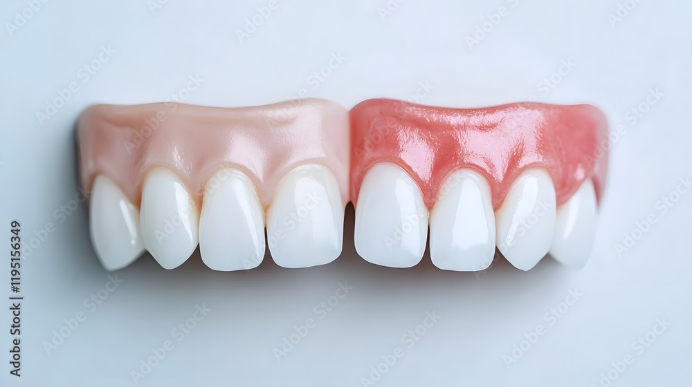 Obraz premium Healthy vs Decayed Tooth Concept in Vibrant Split-Screen Design