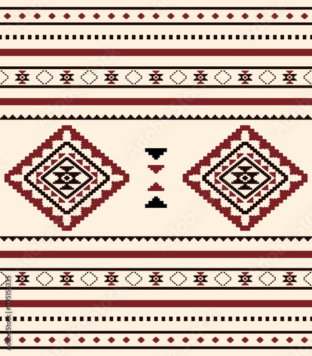 Southwest Aztec geometric Native American Mexican Navajo tribal ethnic boho indian texture ornament seamless pattern fabric colorful design vector for woven textile printing blanket rug carpet fashion