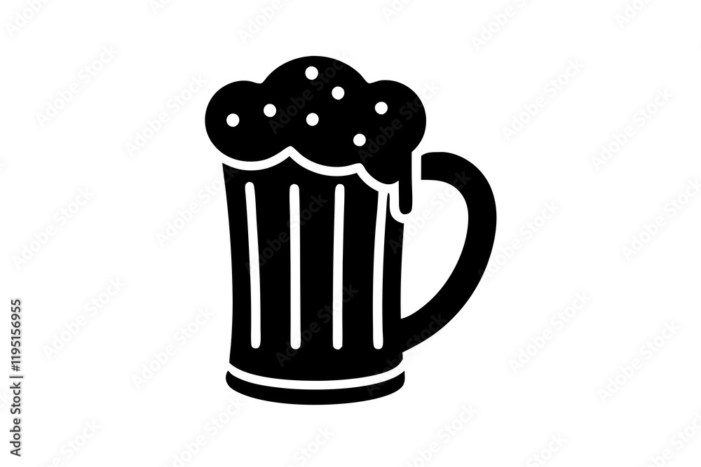 Beer mug icon, Beer mug silhouette, Elegant beer black silhouette vector Beer mug icon, Beer mug silhouette, Elegant beer black silhouette vector