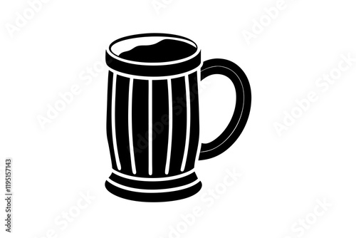 Beer mug icon, Beer mug silhouette, Elegant beer black silhouette vector 