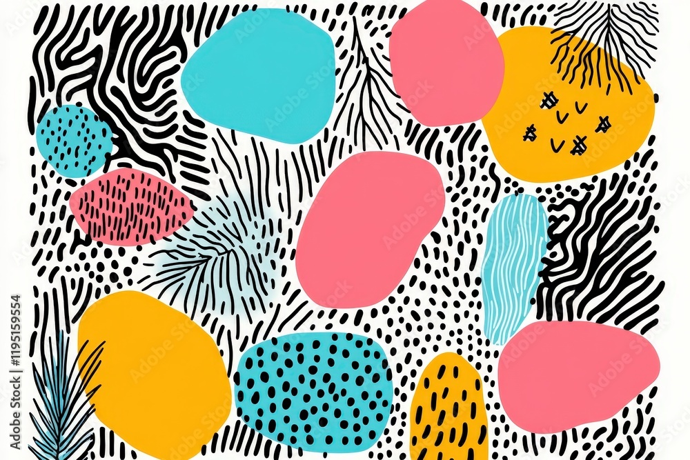 Vibrant Abstract Pattern with Bold Colors and Shapes for Modern Design Projects Vibrant Abstract Pattern with Bold Colors and Shapes for Modern Design Projects