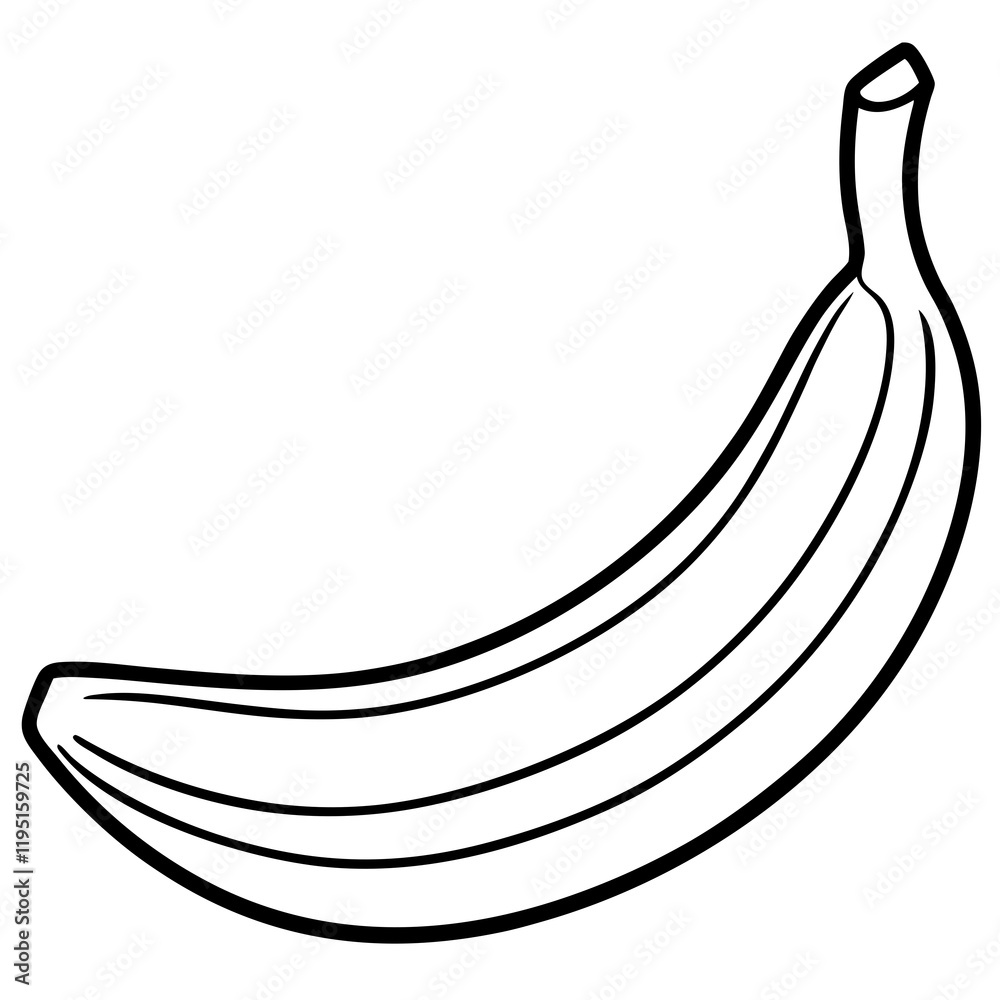 Clean Banana Outline Vector Clean Banana Outline Vector