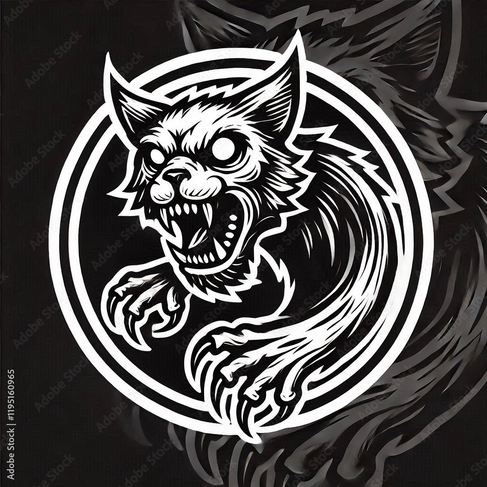 Obraz premium logo cat