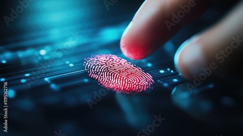 Forensic expert analyzing digital fingerprints in a high-tech lab environment unraveling cyber crime evidence with precision photo