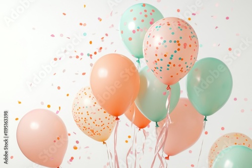 Colorful Party Balloons with Confetti for Celebrations and Events - Perfect for Birthdays, Weddings, and Festive Occasions