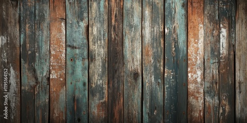 Rustic vintage wooden panel background featuring worn blue and brown hues with distressed textures arranged vertically for an antique look