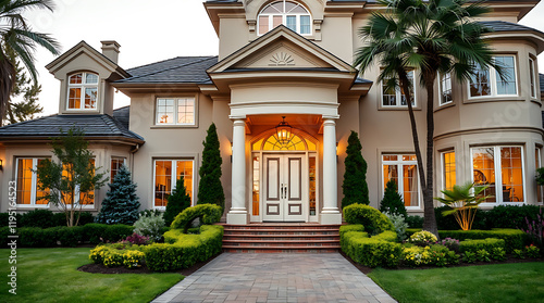 Wallpaper Mural Magnificent Mansion: A Captivating View of an Elegant Home's Exterior, Showcasing Exquisite Architecture and Landscaping Torontodigital.ca