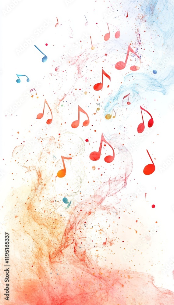 Colorful Music Notes Explosion A Vibrant and Abstract Background for Music, Entertainment, and Art Colorful Music Notes Explosion A Vibrant and Abstract Background for Music, Entertainment, and Art