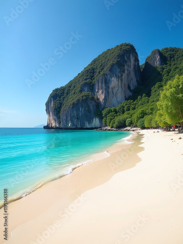 La Spiaggia Della Tailandia È Una Destinazione Famosa Per Le Sue Bellezze Naturali, Tra Cui Un Mare Cristallino E Sabbia Bianca. 00001 photo