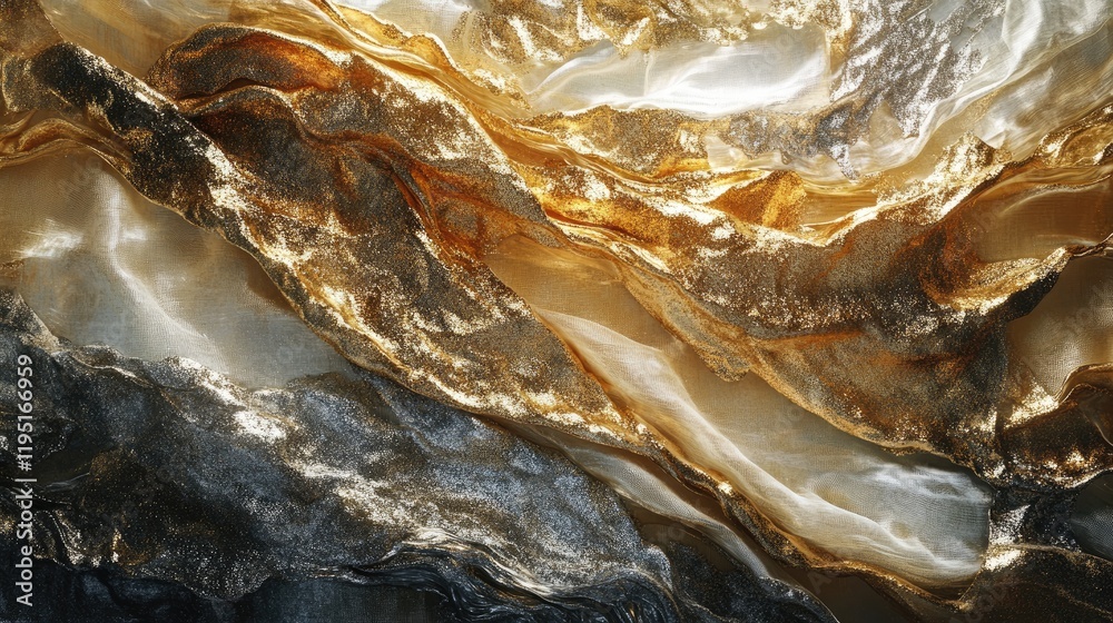 Abstract Waves of Gold and Silver Textures in Luxurious Design Abstract Waves of Gold and Silver Textures in Luxurious Design