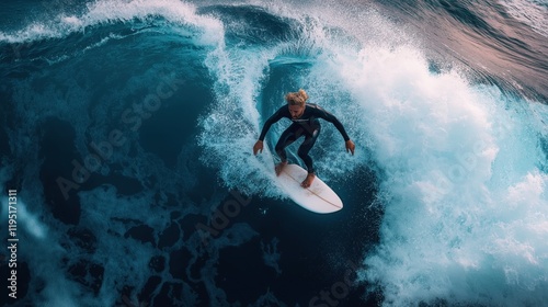 Wallpaper Mural Surfing. Surfer. Male surfer rides a wave. Male surfer rides an ocean wave on a longboard. Ocean, sea, Wave. Active sport. Active recreation.	
 Torontodigital.ca