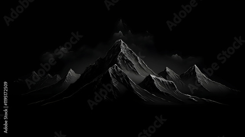 Wallpaper Mural Dark minimalist desktop wallpaper, mountain design, showcasing beauty and endurance Torontodigital.ca
