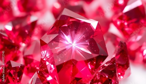 Radiant Rubies: A Dazzling Close-Up of Sparkling Gems photo