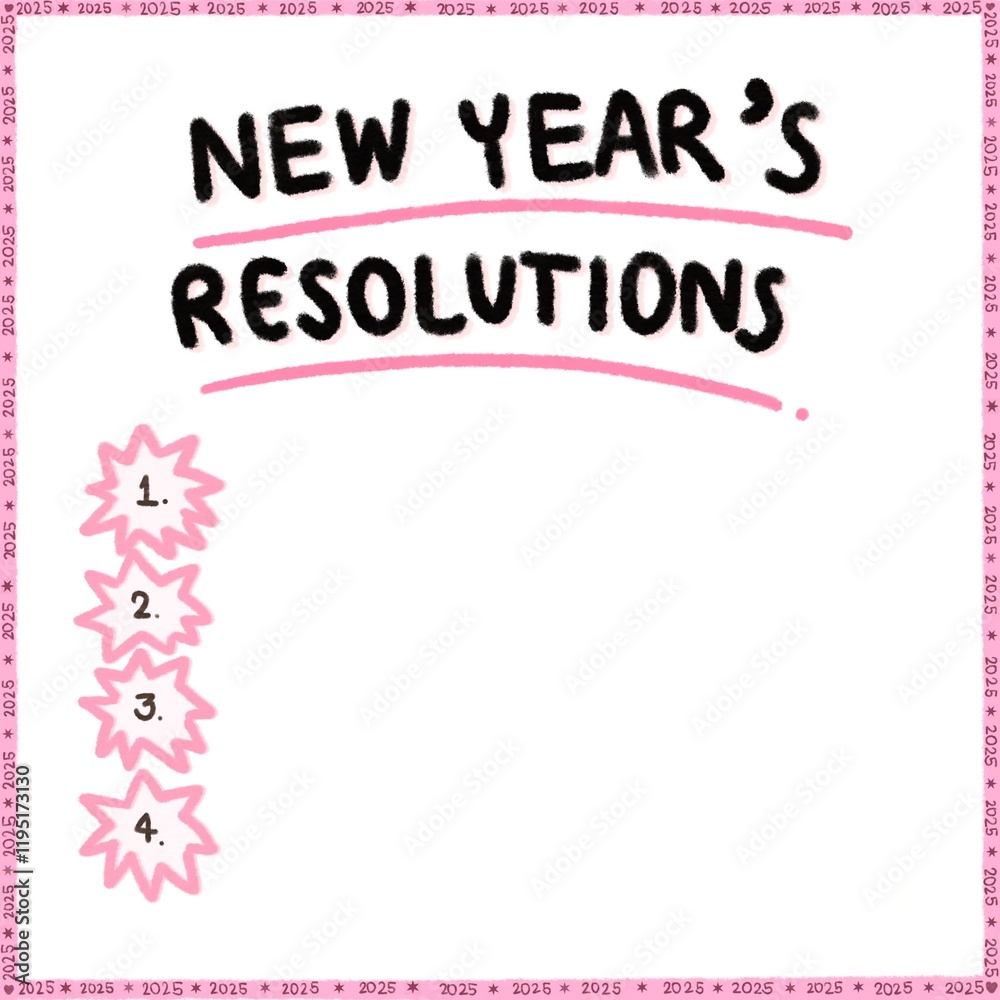 Naklejka premium New year’s resolutions pink