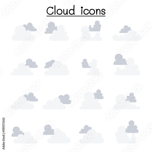 Cloud icon in thin line style