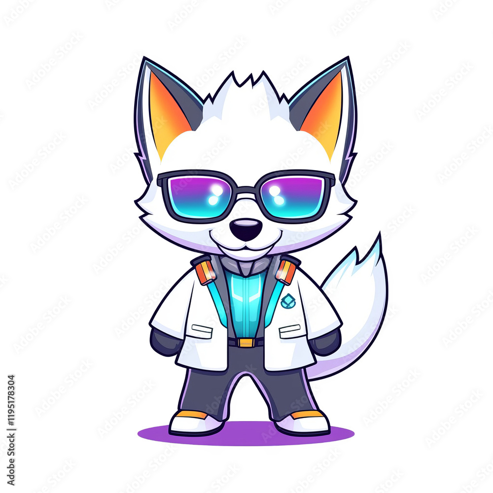 Adventurous scientist fox character creative illustration digital art whimsical environment fun concept Adventurous scientist fox character creative illustration digital art whimsical environment fun concept