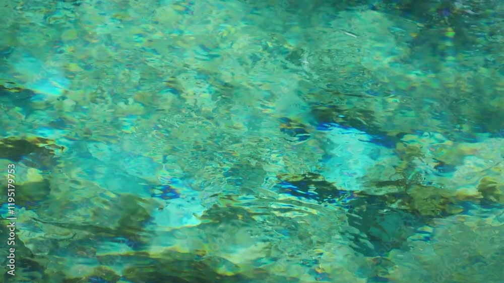 Water springing from the emerald green ground