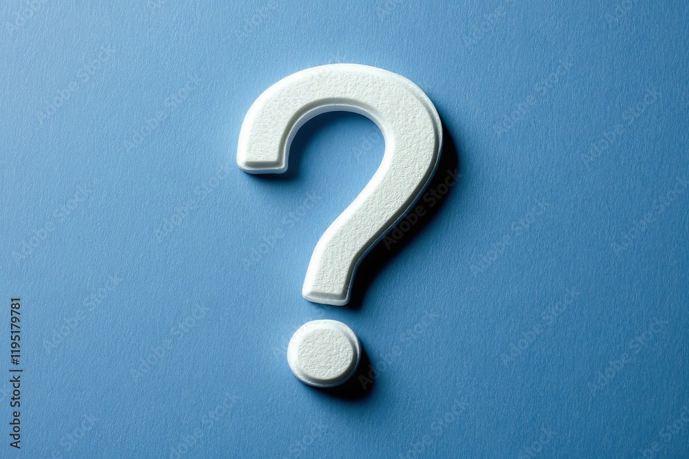 White question mark symbol on blue background. Problem, solution, confusion counseling, Generative AI White question mark symbol on blue background. Problem, solution, confusion counseling, Generative AI