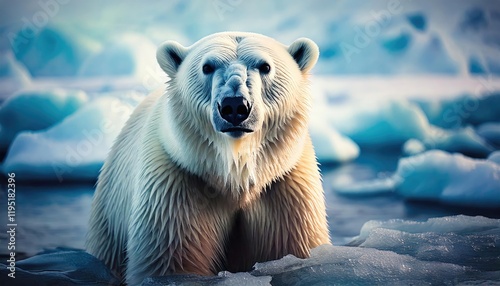 polar bear on ice photo