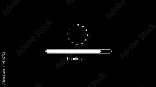 Minimalist Loading Screen with Progress Bar and Circular Animation, Modern User Interface Design Concept, Teal Gradient Background, Technology and Software Development Use, UI/UX Elements