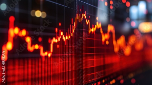 Wallpaper Mural Uptrend arrow enhances financial stats, candlesticks depict economy  Torontodigital.ca