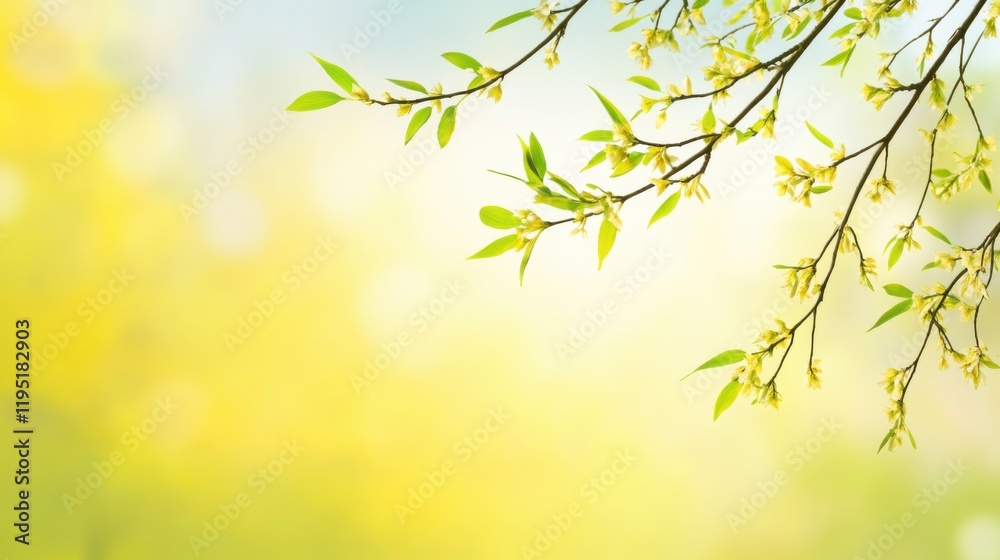 Delicate willow branches in fresh green, soft morning light, serene and minimalist Qingming Festival scene. Delicate willow branches in fresh green, soft morning light, serene and minimalist Qingming Festival scene.