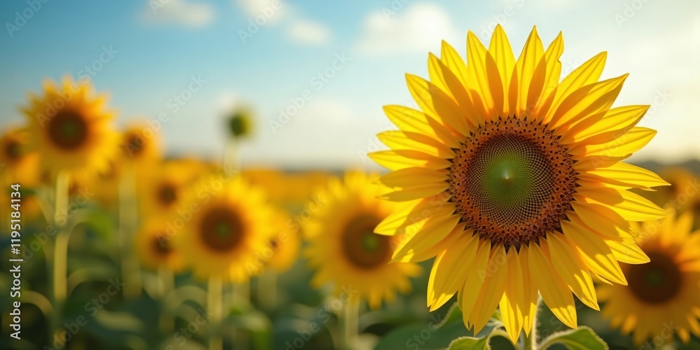 Close-up of a Sunflower in Full Bloom with Detailed Petals and Seeds Close-up of a Sunflower in Full Bloom with Detailed Petals and Seeds