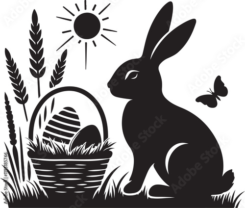 easter bunny silhouette