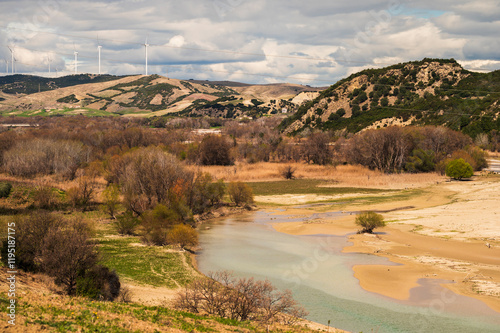 top view of the Lake Gannano during a spring day, Caprarico, Matera, Basilicata photo