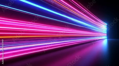 Vibrant neon lights create a dynamic, modern abstract background.